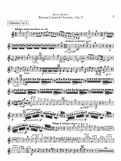 Clarinet 1, 2 (A; alternate parts in B♭)