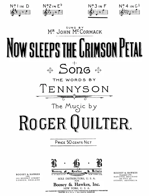 2. Now Sleeps the Crimson Petal (F major)