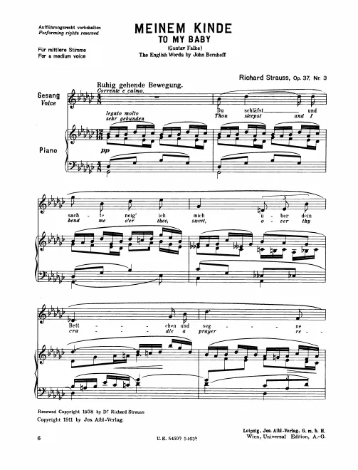 Complete Score (Medium Voice, transposed to G♭ major)