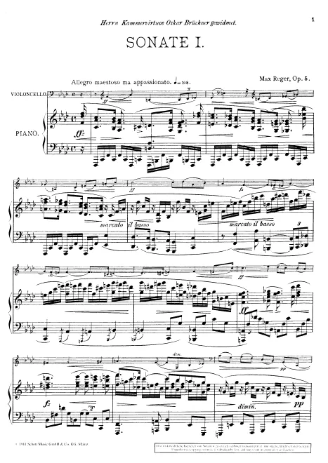 Piano score and cello part