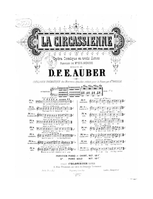 No.2, Couplets: "Vous rappeliez à l'instant même" (Act I, No.5a), G major