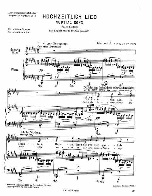 Complete Score (Medium Voice, transposed to B major)