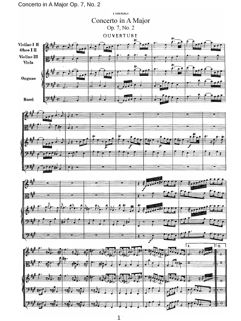 Concerto No.2 in A major, HWV 307