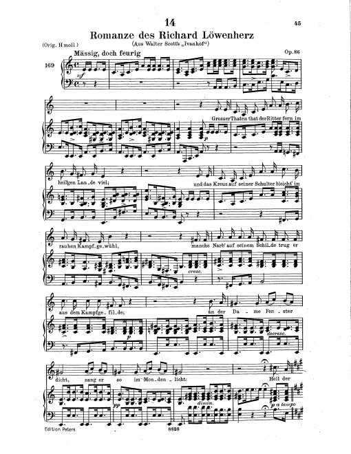 Complete Score (Low Voice, transposed to A minor)