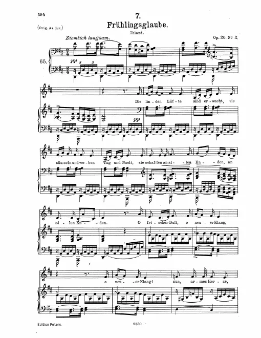 Complete Score (Very low voice, transposed to D major)
