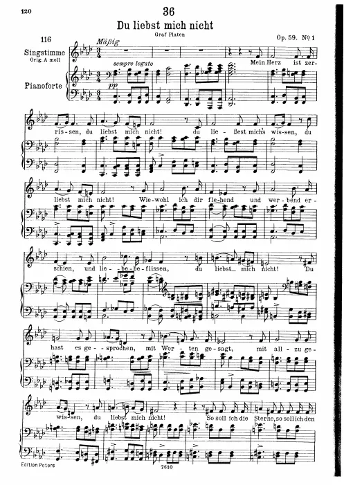 Complete Score (Low voice, transposed to F minor)