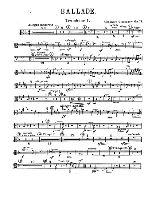 Trombone 1, 2, 3, Tuba