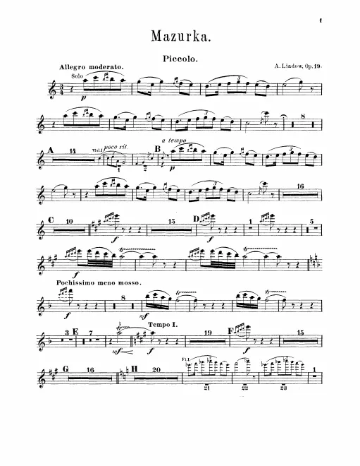 Piccolo, Flute 1, 2