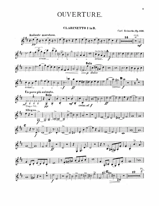 Clarinet 1, 2, Bass Clarinet (B♭)