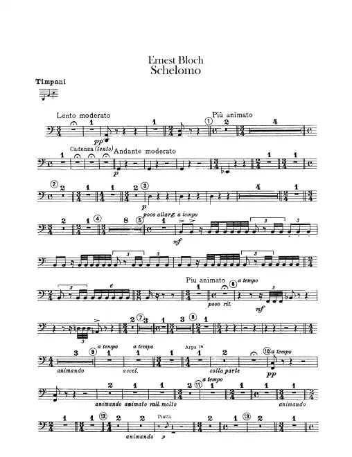 Timpani, Bass Drum, Cymbals, Snare Drum, Tam-Tam, Tambourine