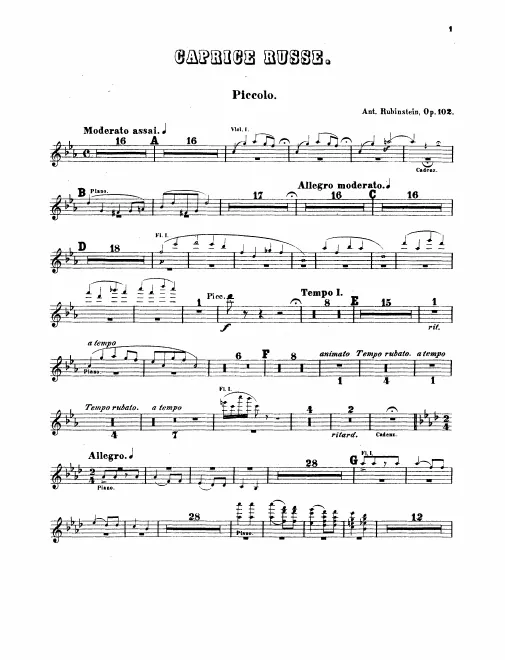 Piccolo, Flute 1, 2