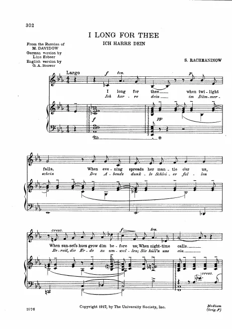 1. I Long for Thee / Ich Hare Dein (E♭ major, transposed)