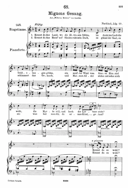 Complete Score (High Voice, transposed to F major)
