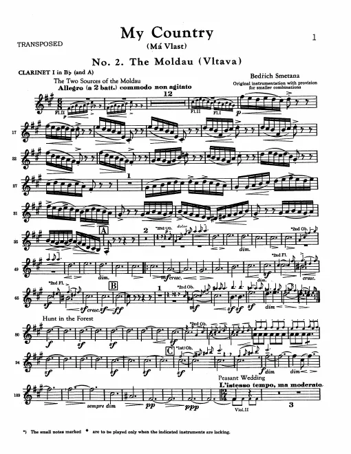 Clarinet 1, 2 (A, B♭/B♭)