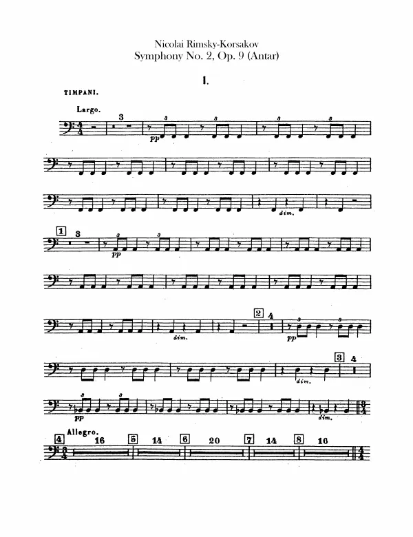 Timpani, Bass Drum/Cymbals, Tam-Tam, Triangle/Small Drum
