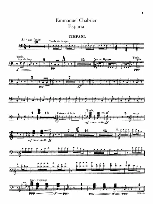 Timpani, Bass Drum/Cymbals, Tambourine, Triangle