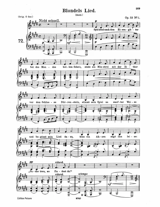 Complete Score (low voice / E major)