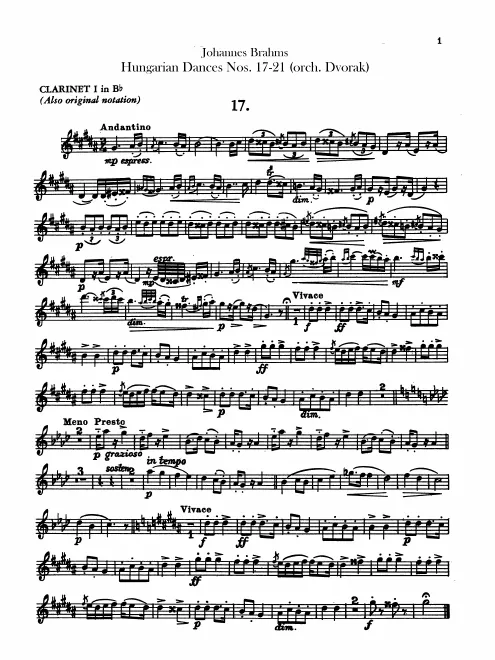 Clarinet 1/2 (A) Clarinet 1/2 (B♭)