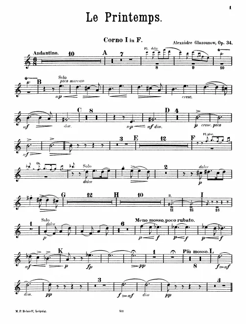 Horn 1, 2, 3, 4 (F)
