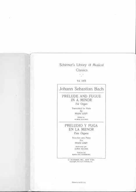 1. Prelude and Fugue in A minor, BWV 543 (S.462/1)