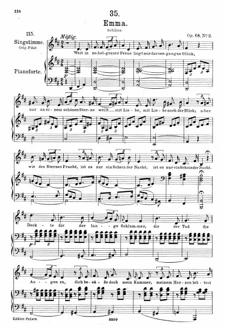 Complete Score (Medium voice, transposed to D major)