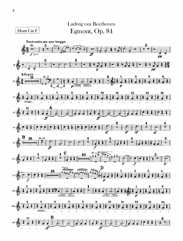 Horn 1, 2 (F), 3, 4 (E♭)