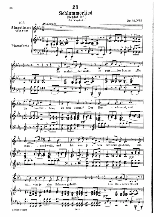 Complete Score (Low voice, transposed to E♭ major)