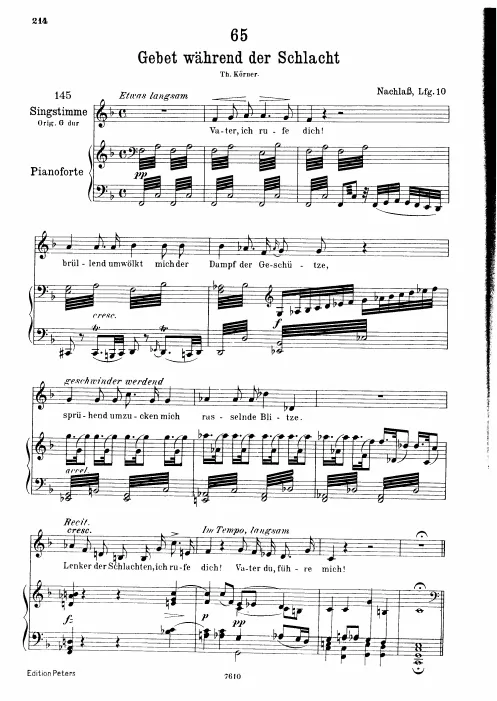 Complete Score (Low voice, transposed to )