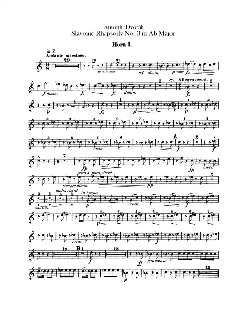 Horn 1, 2 (F), 3, 4 (E♭, F)