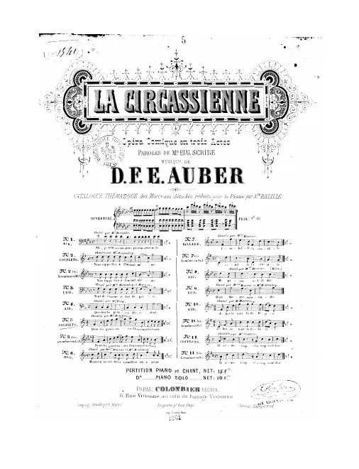 No.5, Couplets: "Beautés gracieuses" (Act II, No.9b)