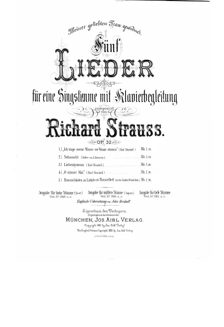Complete Score (Original / High Voice, F major)