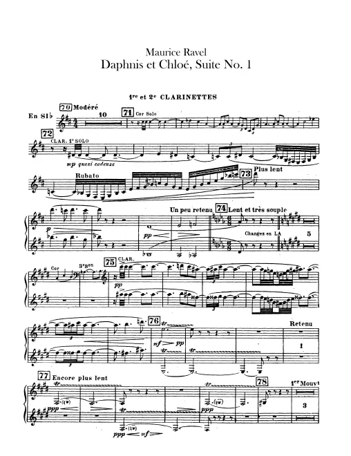 Clarinet 1/2 (B♭), Piccolo Clarinet (E♭), Bass Clarinet (B♭)