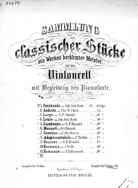 Piano score and Cello part