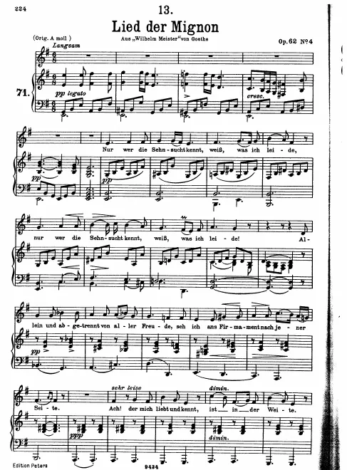 Complete Score (Low voice, transposed to E minor)