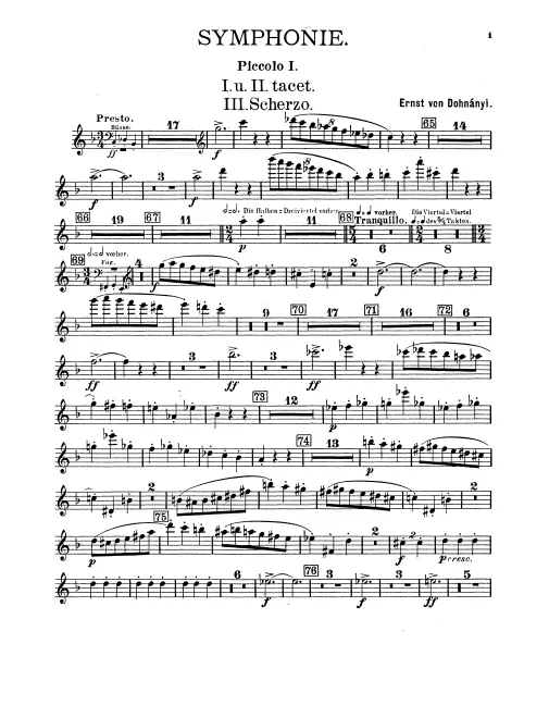 Piccolo, Flute 1, 2, 3/Piccolo 2