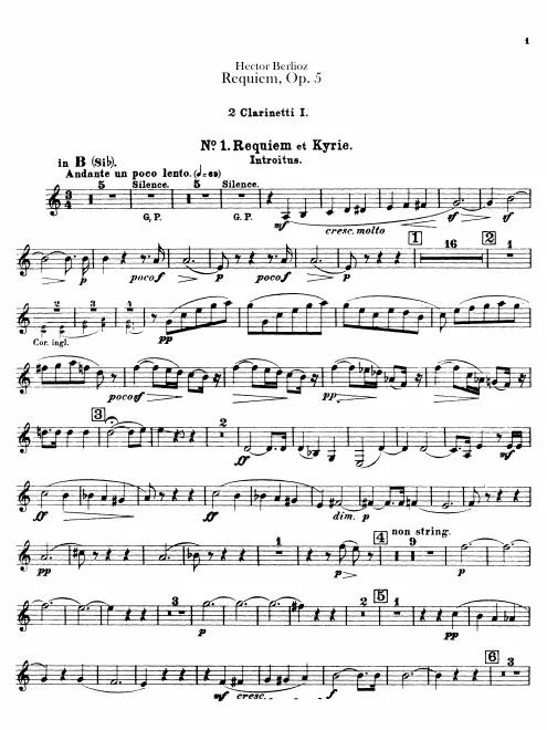 Clarinets 1 (2 in B♭, A)