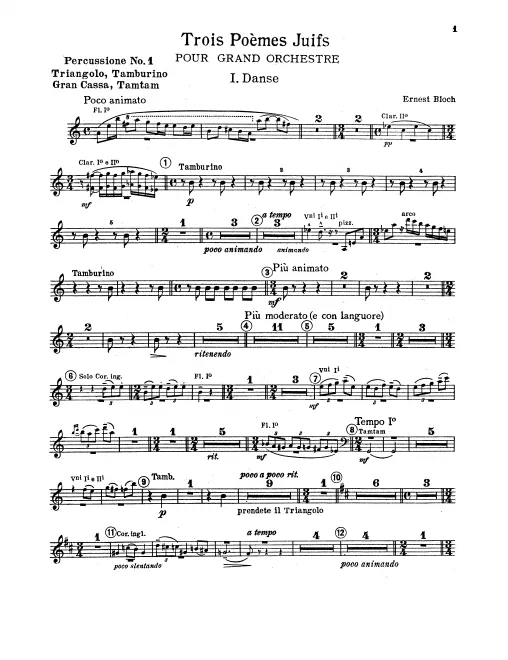 Triangle/Tambourine/Bass Drum/Tam-Tam, Cymbals/Bass Drum/Tam-Tam/Bells, Snare Drum, Glockenspiel