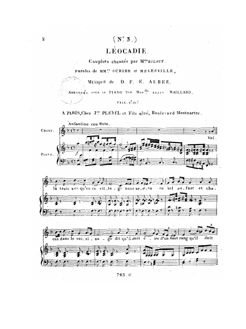 No.3, Couplets: "Voilà trois ans qu'en ce village" (Act I, No.3)
