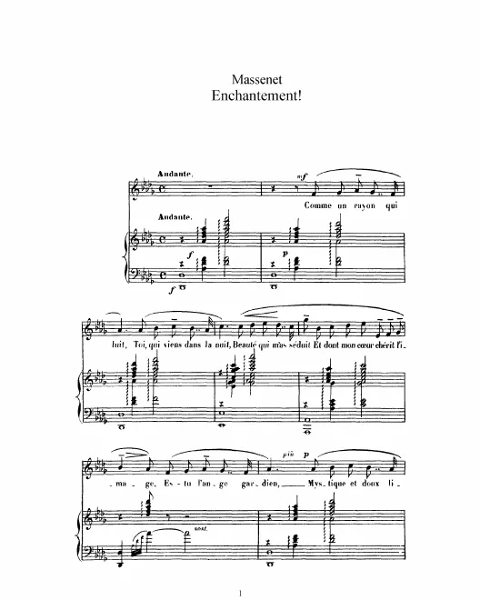 Complete Score (D♭ Major: high voice and piano)
