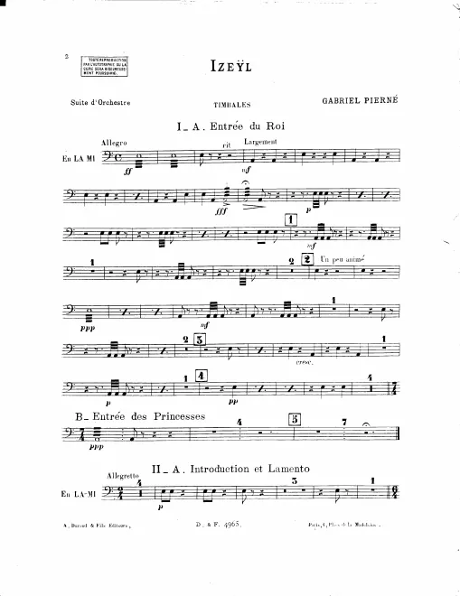 Timpani, Tambourine, Triangle/Bass Drum, Cymbals/Tam-Tam