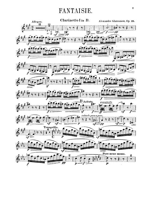 Clarinet 1, 2, Bass Clarinet (B♭)