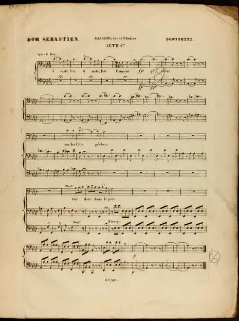 Band in Theatre (2 bassoons, 2 horns, 3 trumpets, snare drum)