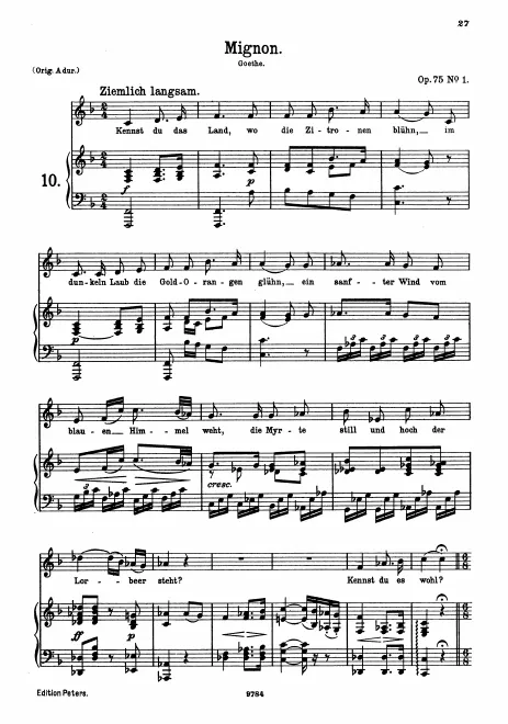 Complete Score (medium/low voice, transposed to F major)