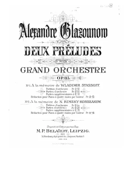 2. A la mémoire de N. Rimsky-Korssakow