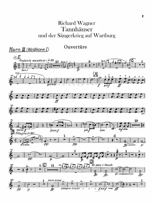 Horn 3 (F, E, E♭, B♭, C, D, G)