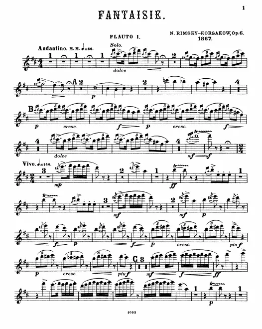 Flute 1, 2; Piccolo