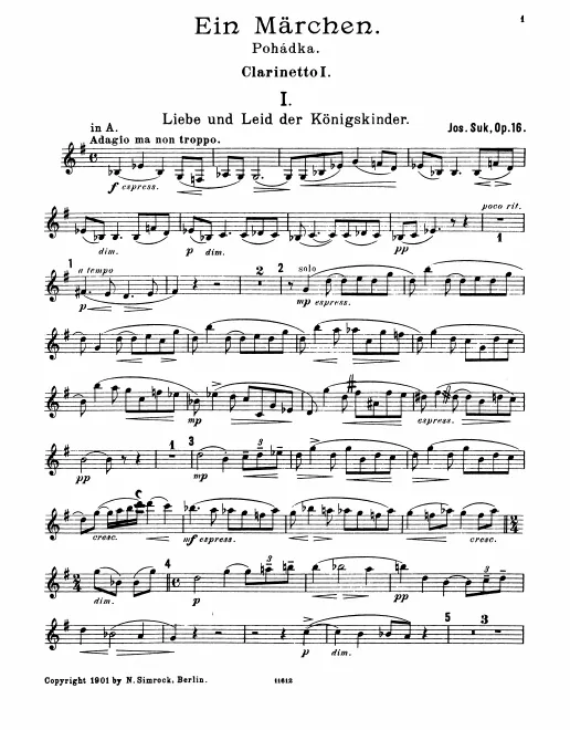 Clarinet 1, 2 (A), Bass Clarinet (A)