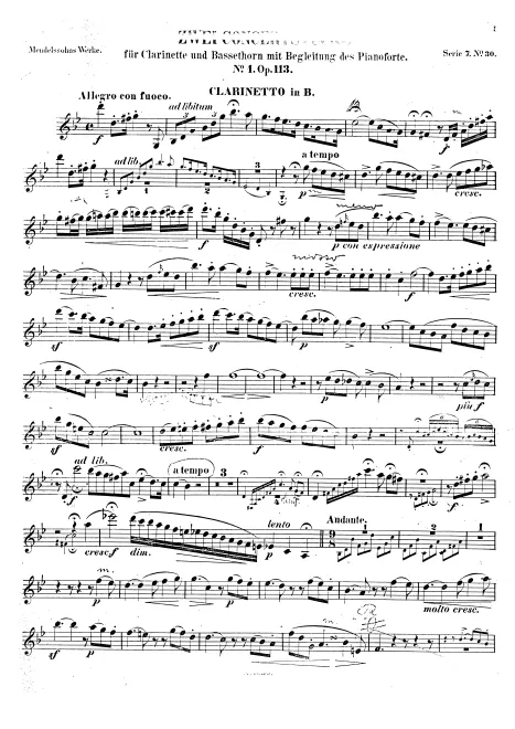 Clarinet (B♭) solo