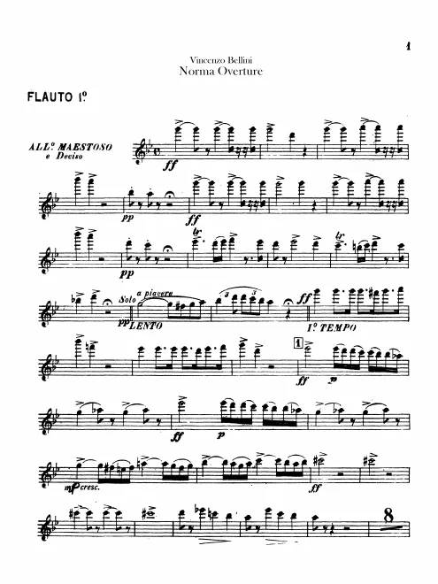Flute 1, 2 (also Piccolo)