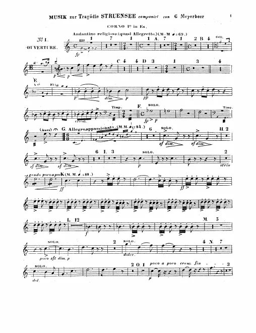 Horn 1 (E♭/F), 2 (E♭/C), 3, 4 (D♭/C)